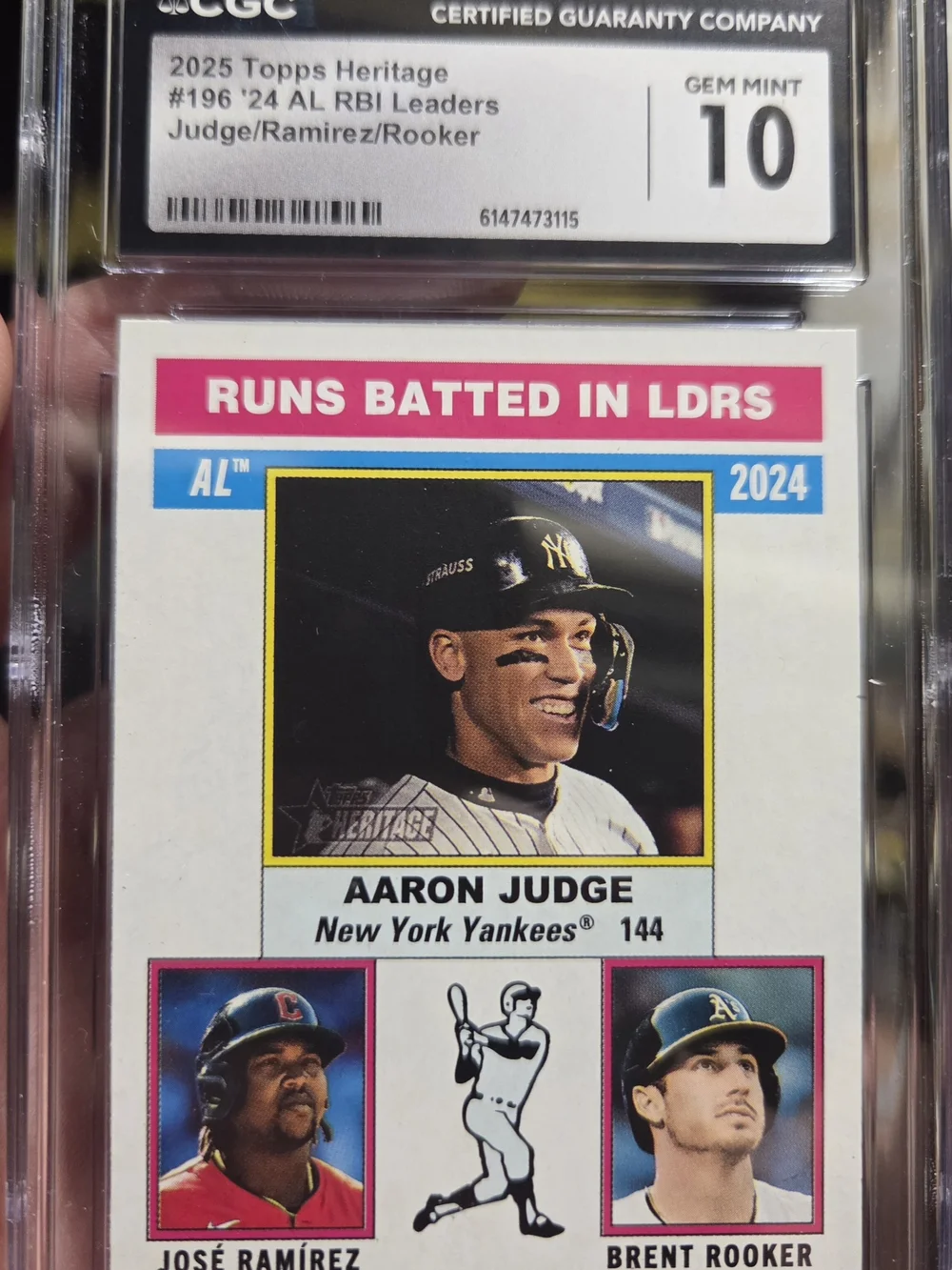PRISTINE CGC 10 GEM MINT 2025 TOPPS HERITAGE — AMERICAN LEAGUE RBI POWERHOUSE!